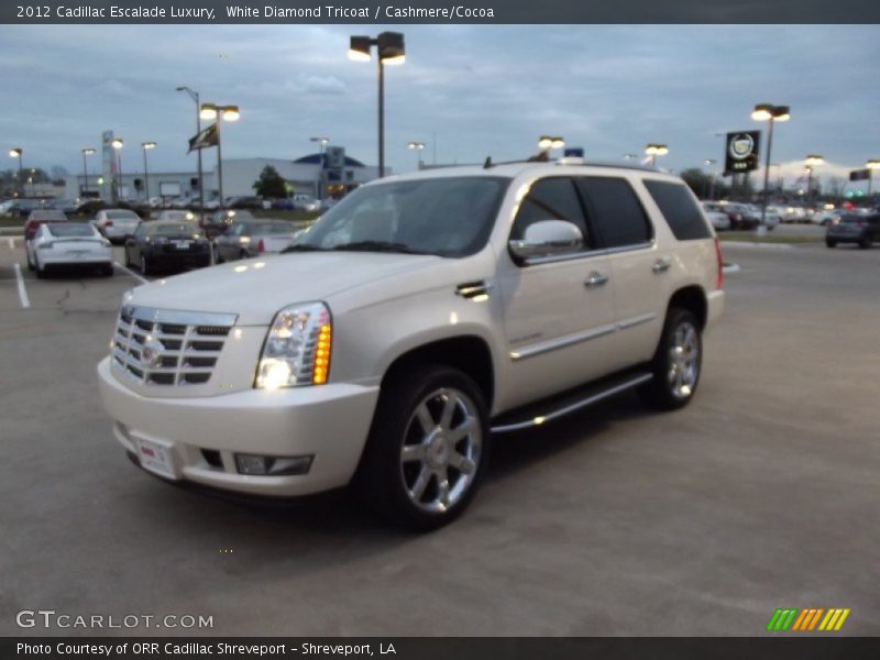 White Diamond Tricoat / Cashmere/Cocoa 2012 Cadillac Escalade Luxury
