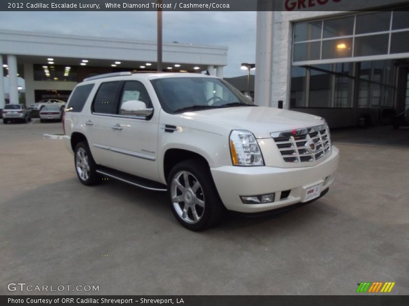 White Diamond Tricoat / Cashmere/Cocoa 2012 Cadillac Escalade Luxury