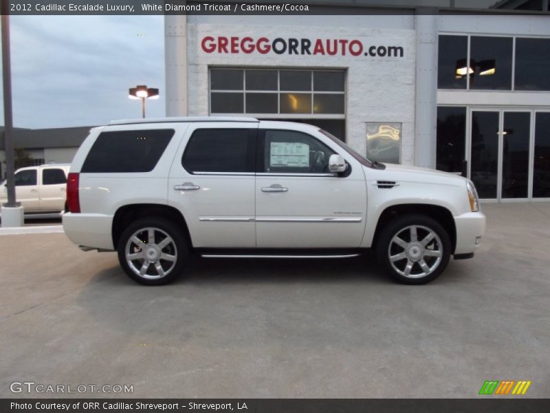 White Diamond Tricoat / Cashmere/Cocoa 2012 Cadillac Escalade Luxury