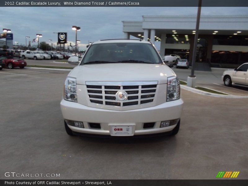 White Diamond Tricoat / Cashmere/Cocoa 2012 Cadillac Escalade Luxury