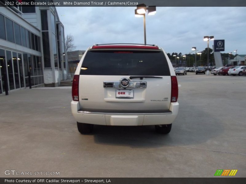 White Diamond Tricoat / Cashmere/Cocoa 2012 Cadillac Escalade Luxury