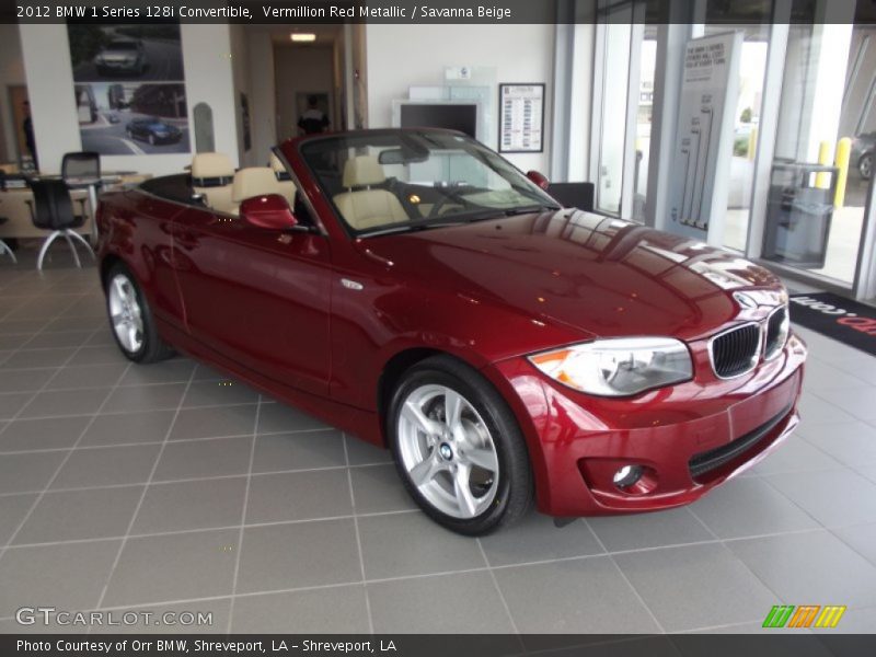 Vermillion Red Metallic / Savanna Beige 2012 BMW 1 Series 128i Convertible