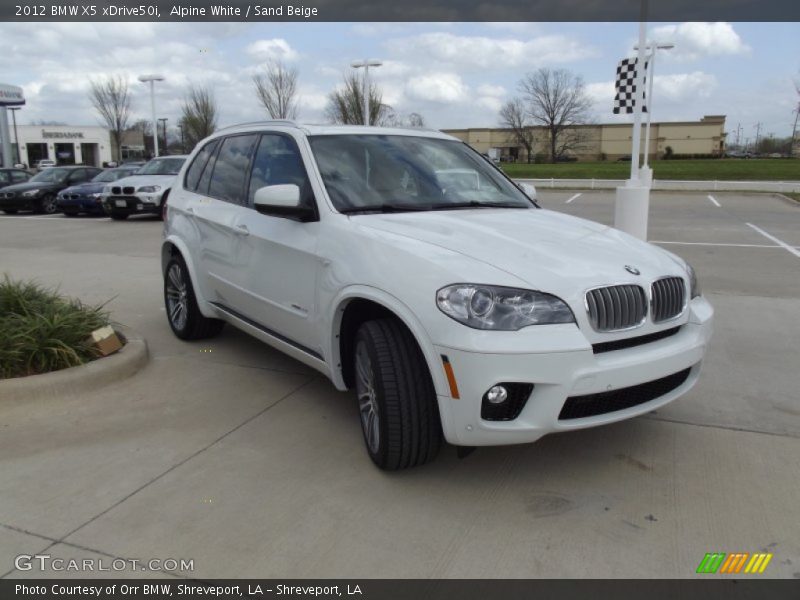 Alpine White / Sand Beige 2012 BMW X5 xDrive50i