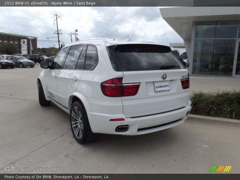 Alpine White / Sand Beige 2012 BMW X5 xDrive50i
