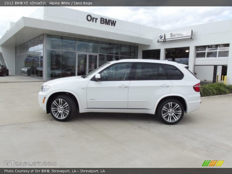 Alpine White / Sand Beige 2012 BMW X5 xDrive50i