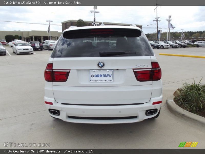 Alpine White / Sand Beige 2012 BMW X5 xDrive50i
