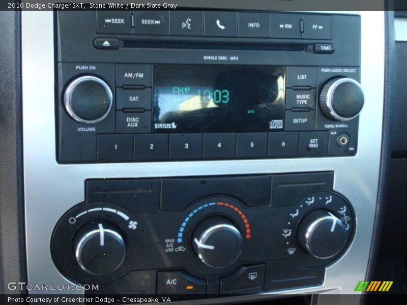 Stone White / Dark Slate Gray 2010 Dodge Charger SXT