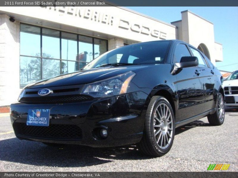 Ebony Black / Charcoal Black 2011 Ford Focus SES Sedan