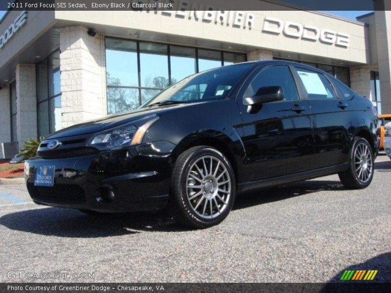 Ebony Black / Charcoal Black 2011 Ford Focus SES Sedan