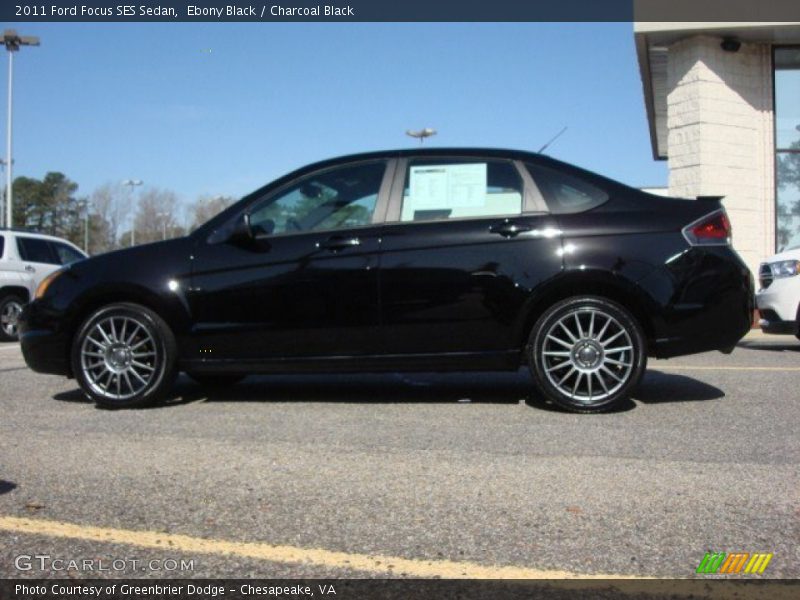 Ebony Black / Charcoal Black 2011 Ford Focus SES Sedan