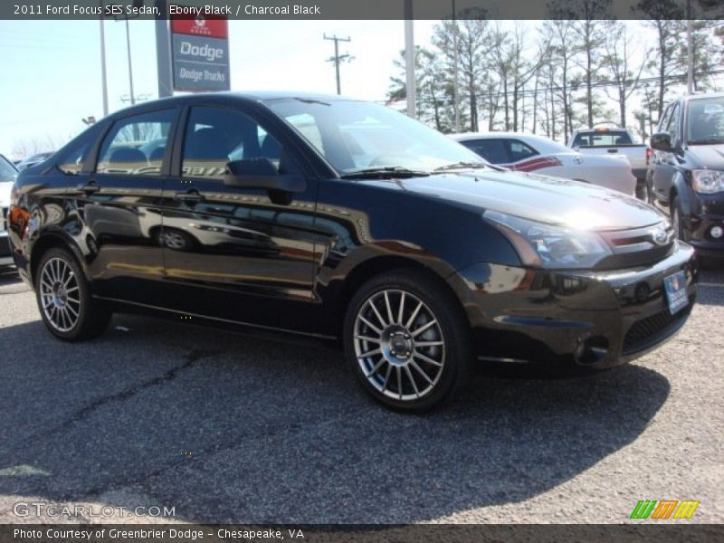 Ebony Black / Charcoal Black 2011 Ford Focus SES Sedan