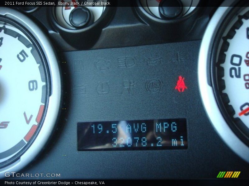 Ebony Black / Charcoal Black 2011 Ford Focus SES Sedan