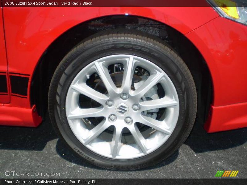 Vivid Red / Black 2008 Suzuki SX4 Sport Sedan