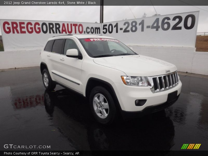 Stone White / Black 2012 Jeep Grand Cherokee Laredo 4x4
