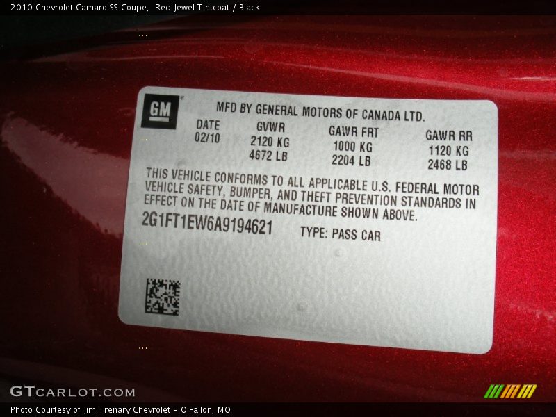 Red Jewel Tintcoat / Black 2010 Chevrolet Camaro SS Coupe