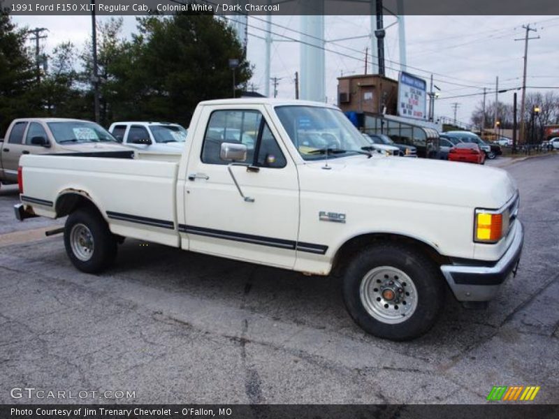 Colonial White / Dark Charcoal 1991 Ford F150 XLT Regular Cab