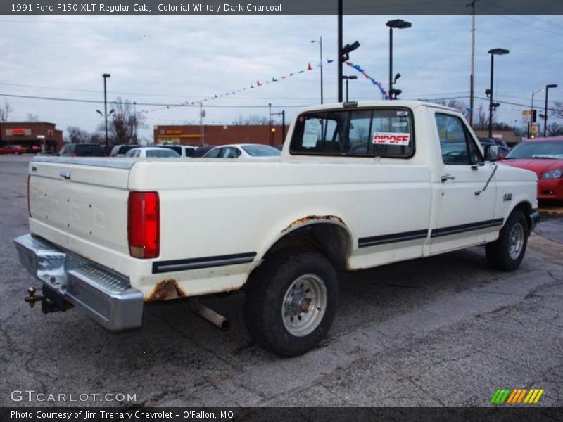 Colonial White / Dark Charcoal 1991 Ford F150 XLT Regular Cab