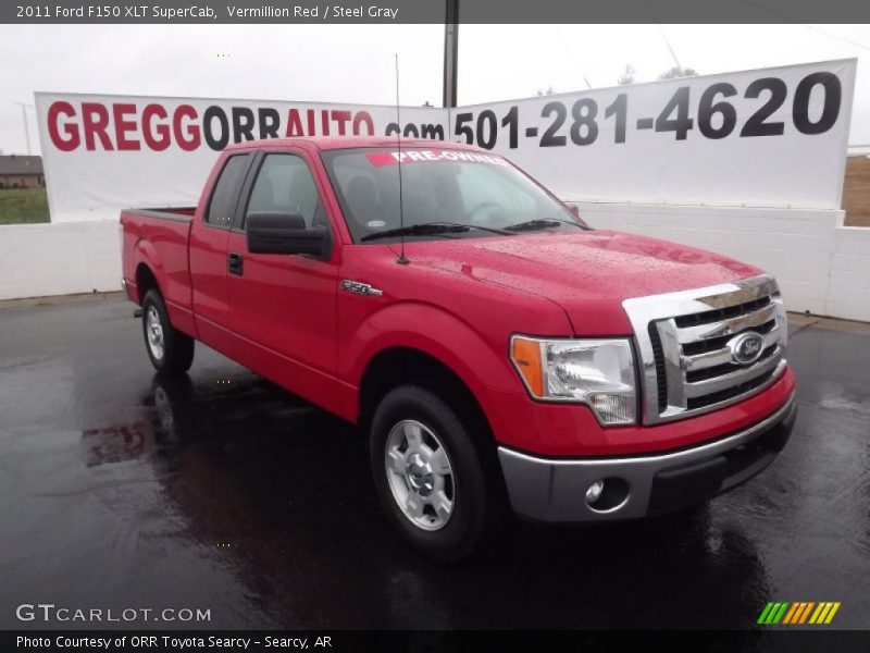Vermillion Red / Steel Gray 2011 Ford F150 XLT SuperCab