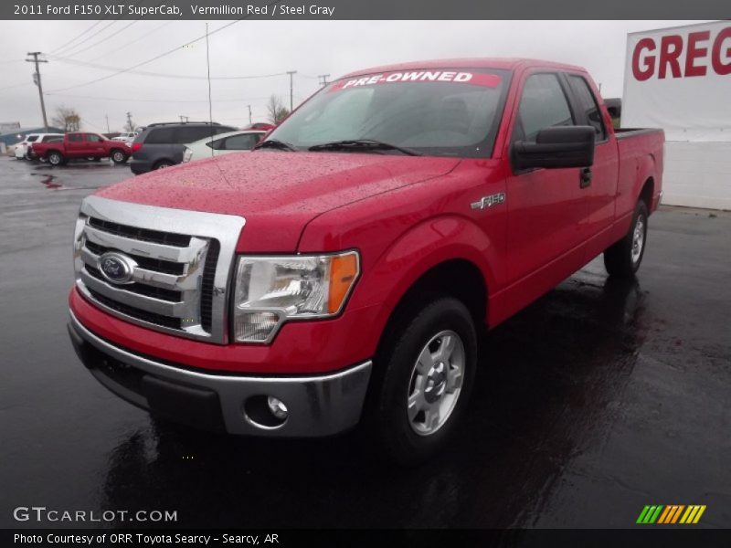 Vermillion Red / Steel Gray 2011 Ford F150 XLT SuperCab