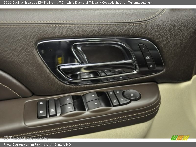 White Diamond Tricoat / Cocoa/Light Linen Tehama Leather 2011 Cadillac Escalade ESV Platinum AWD