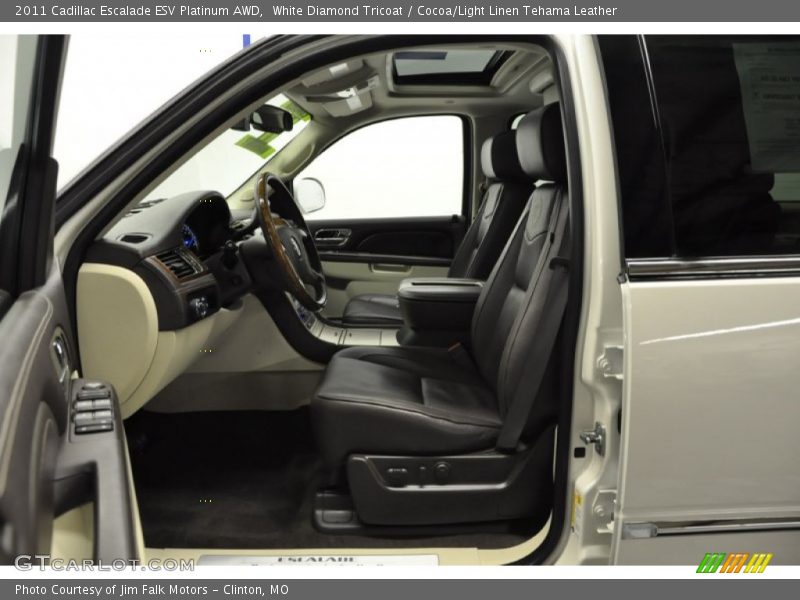 White Diamond Tricoat / Cocoa/Light Linen Tehama Leather 2011 Cadillac Escalade ESV Platinum AWD