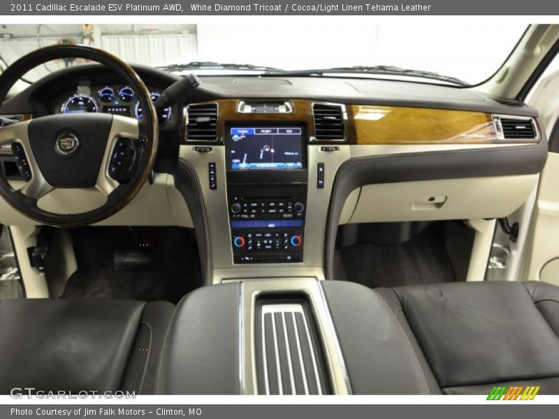 White Diamond Tricoat / Cocoa/Light Linen Tehama Leather 2011 Cadillac Escalade ESV Platinum AWD