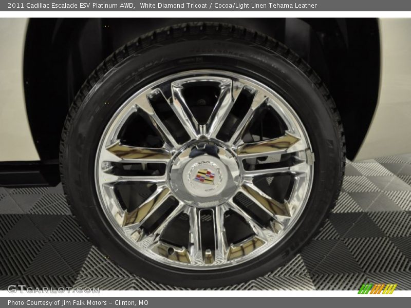 White Diamond Tricoat / Cocoa/Light Linen Tehama Leather 2011 Cadillac Escalade ESV Platinum AWD