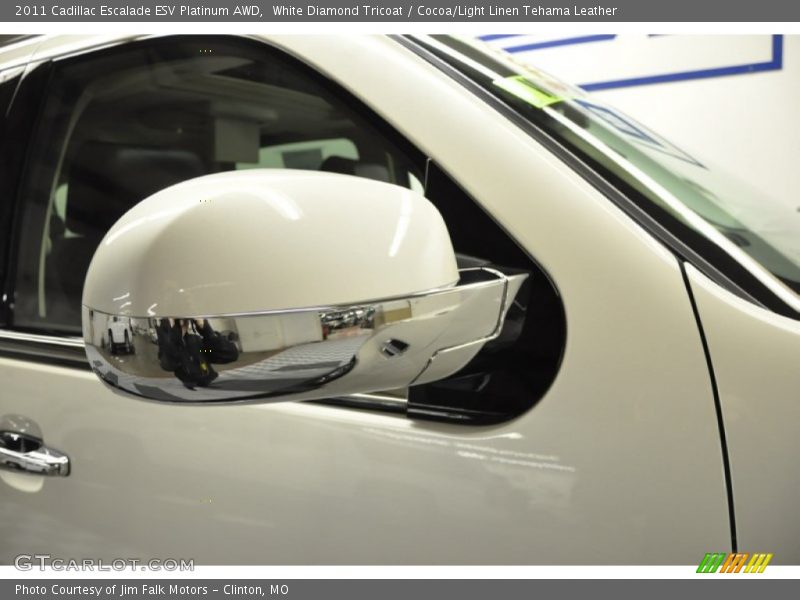 White Diamond Tricoat / Cocoa/Light Linen Tehama Leather 2011 Cadillac Escalade ESV Platinum AWD