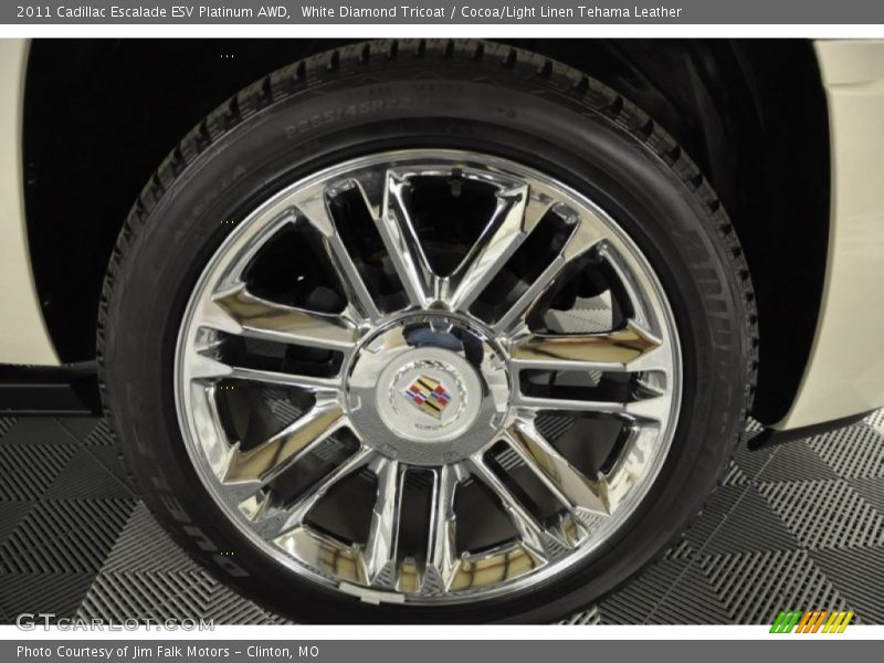 White Diamond Tricoat / Cocoa/Light Linen Tehama Leather 2011 Cadillac Escalade ESV Platinum AWD