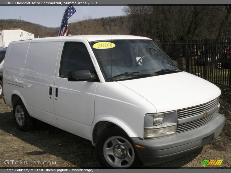 Summit White / Blue 2003 Chevrolet Astro Commercial