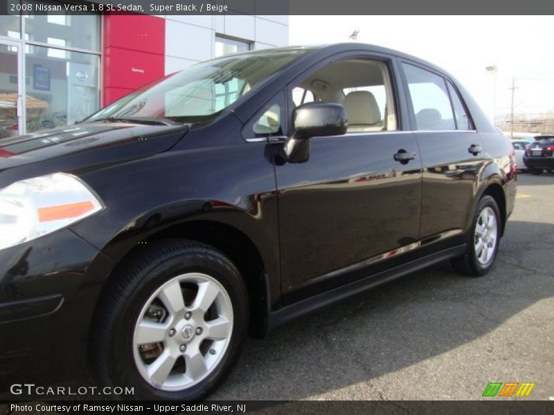 Super Black / Beige 2008 Nissan Versa 1.8 SL Sedan