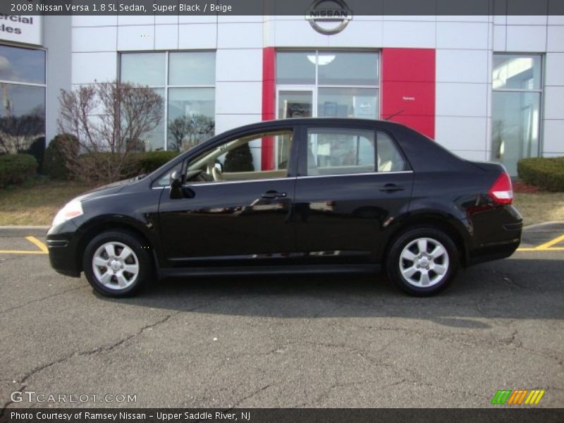 Super Black / Beige 2008 Nissan Versa 1.8 SL Sedan