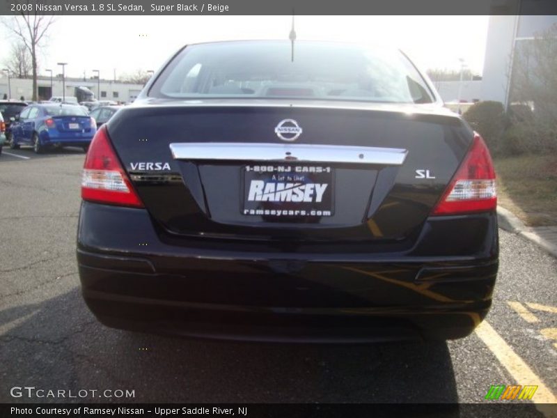 Super Black / Beige 2008 Nissan Versa 1.8 SL Sedan