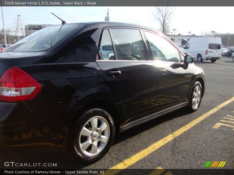 Super Black / Beige 2008 Nissan Versa 1.8 SL Sedan