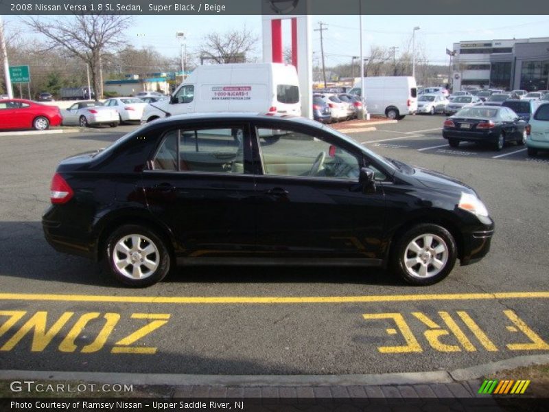 Super Black / Beige 2008 Nissan Versa 1.8 SL Sedan