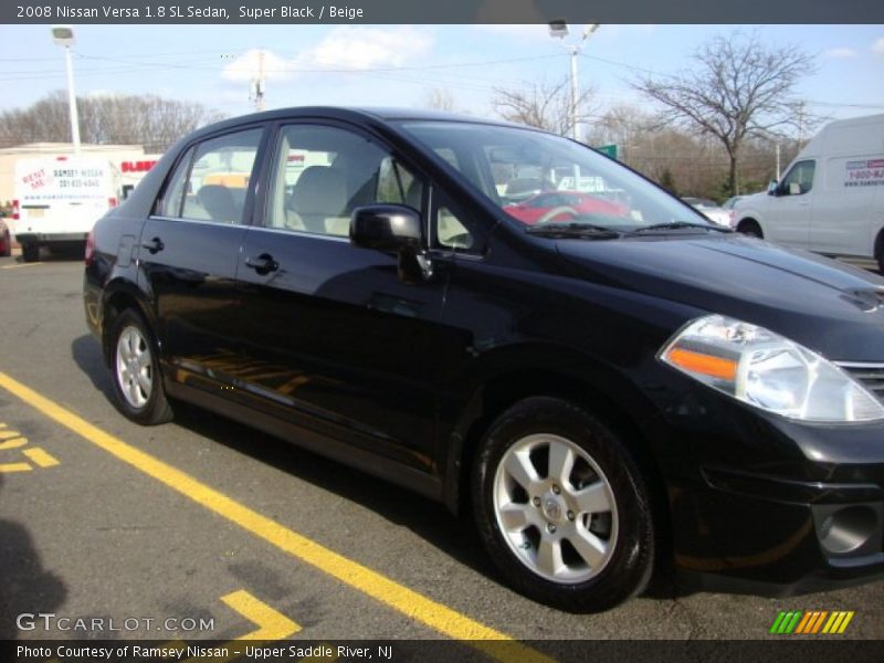Super Black / Beige 2008 Nissan Versa 1.8 SL Sedan