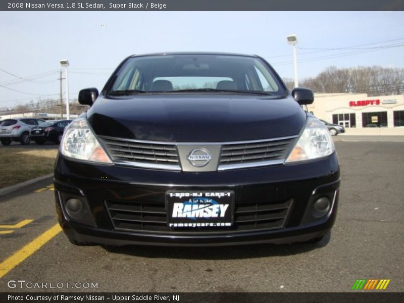 Super Black / Beige 2008 Nissan Versa 1.8 SL Sedan