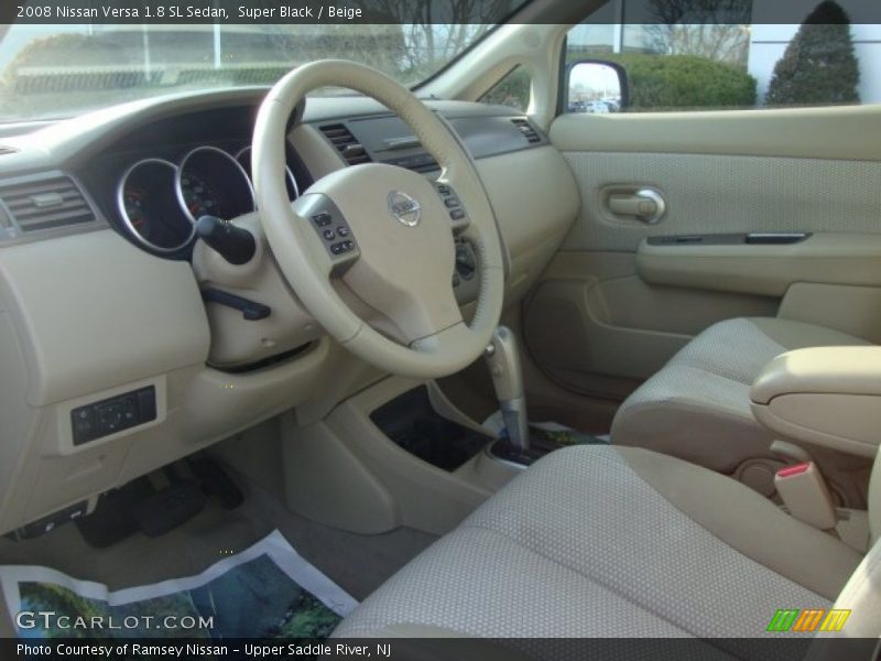 Super Black / Beige 2008 Nissan Versa 1.8 SL Sedan