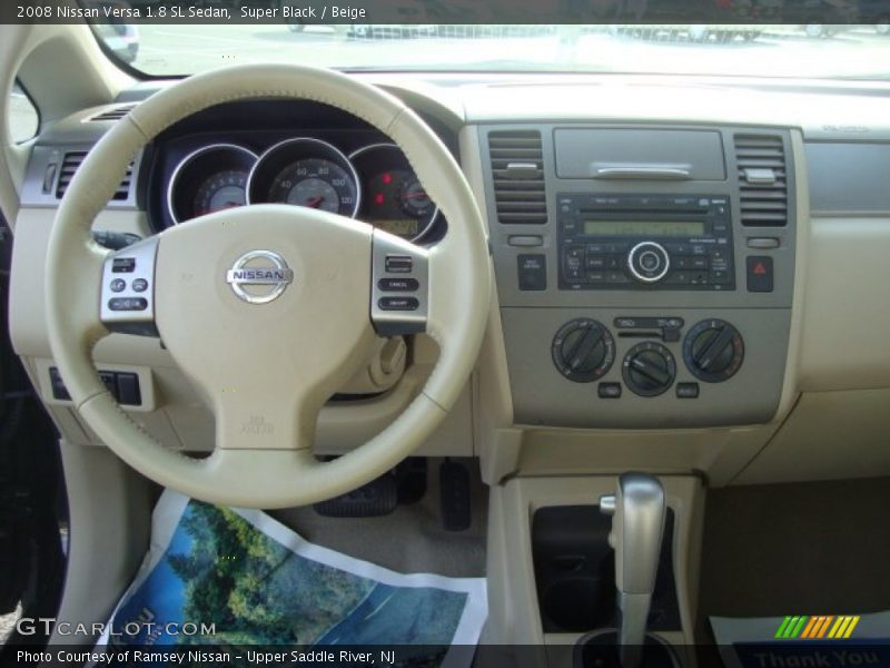 Super Black / Beige 2008 Nissan Versa 1.8 SL Sedan