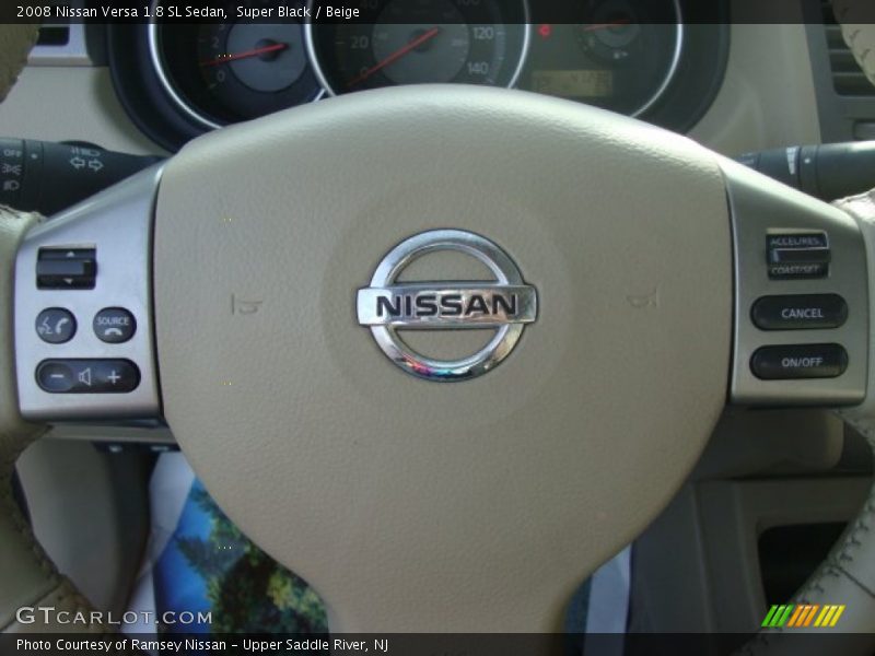 Super Black / Beige 2008 Nissan Versa 1.8 SL Sedan