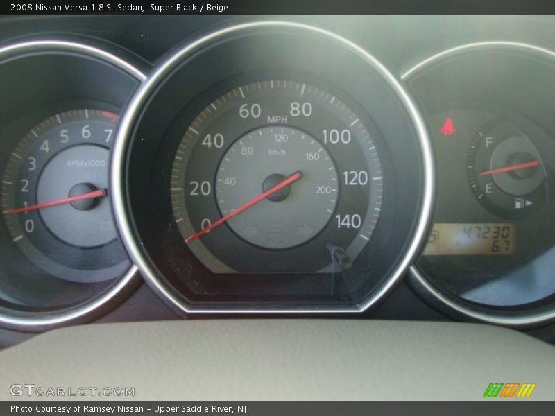 Super Black / Beige 2008 Nissan Versa 1.8 SL Sedan