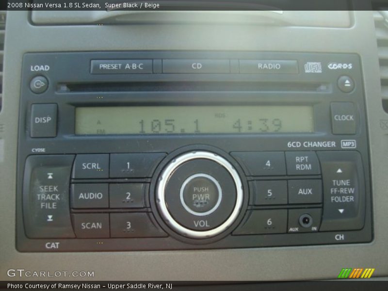 Super Black / Beige 2008 Nissan Versa 1.8 SL Sedan