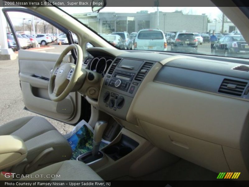 Super Black / Beige 2008 Nissan Versa 1.8 SL Sedan