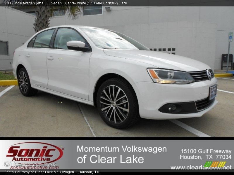 Candy White / 2 Tone Cornsilk/Black 2012 Volkswagen Jetta SEL Sedan
