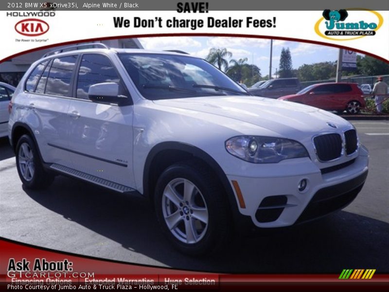 Alpine White / Black 2012 BMW X5 xDrive35i