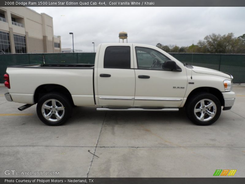 Cool Vanilla White / Khaki 2008 Dodge Ram 1500 Lone Star Edition Quad Cab 4x4