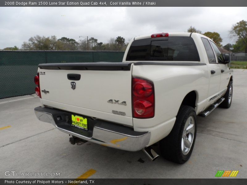 Cool Vanilla White / Khaki 2008 Dodge Ram 1500 Lone Star Edition Quad Cab 4x4
