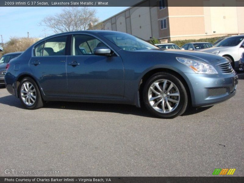 Lakeshore Slate Metallic / Wheat 2009 Infiniti G 37 Sedan