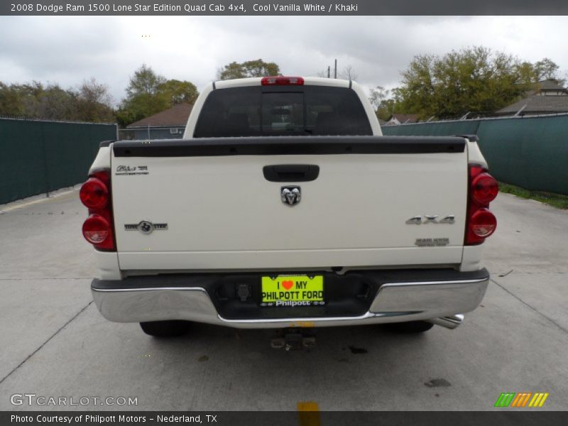 Cool Vanilla White / Khaki 2008 Dodge Ram 1500 Lone Star Edition Quad Cab 4x4