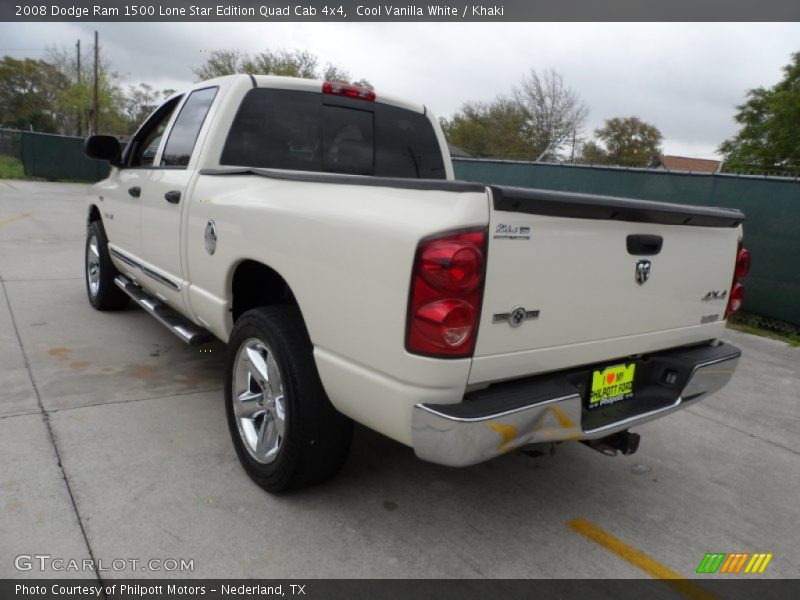 Cool Vanilla White / Khaki 2008 Dodge Ram 1500 Lone Star Edition Quad Cab 4x4